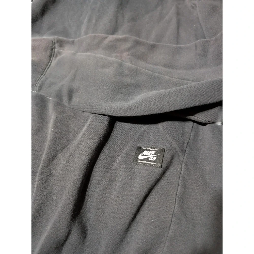 Nike SB Mens Full Zip Hoodie Faded Black‎ Distressed Skateboarding Sz S A4